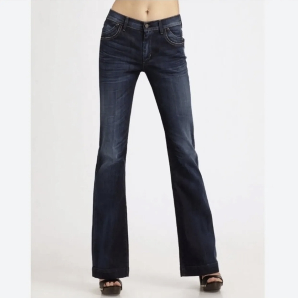Citizens of Humanity Hutton Medium Rise Wide Leg Jeans Dark Wash Sz 27 Inseam 36